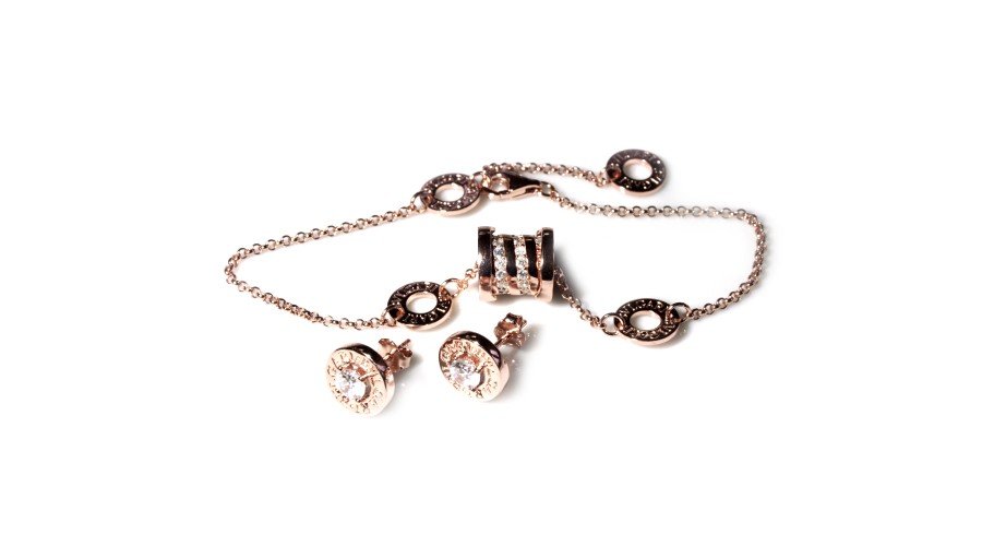 Комплект BVLGARI розова позлата